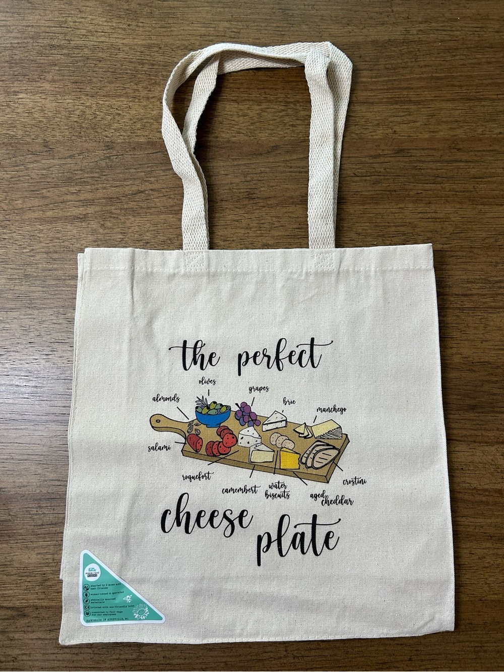 NEW The Perfect Cheese Plate Canvas Tote - Cream